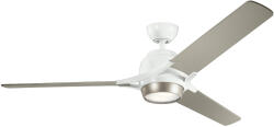 Kichler modern mennyezeti ventilátor zeus fehér ezüst elsklf-zeus-60-wht (KLF-ZEUS-60-WHT)