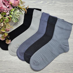 Aura Via FÉRFI bambusz köztes szárú bordás gumi nélküli zokni 5 pár/csomag 43-46 91462