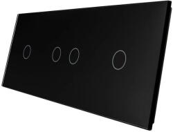 LIVOLO Panou intrerupator simplu+ dublu + simplu cu touch LIVOLO din sticla SmartElectro IntelligentHouse (BB-C7-C1/C2/C1-12)