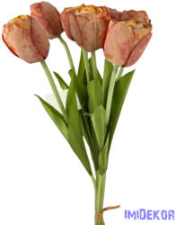  Szárított hatású tulipán 7 szálas köteg 43cm - Narancs