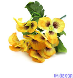  Árvácska selyem csokor 28cm - Sárga
