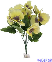  Árvácska 10 fejes selyemvirág csokor 30cm - Sárga