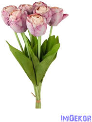  Szárított hatású tulipán 7 szálas köteg 43cm - Mályva