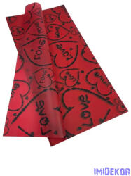  Fólia ív 57x57cm 20db/cs - Love szíves - Piros