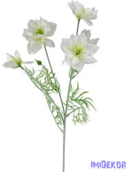  Dupla szirmú 5 szálas virág 61cm - Fehér