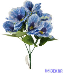  Árvácska 10 fejes selyemvirág csokor 30cm - Kék