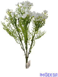  Apró virágos műzöld csokor 37cm - Fehér