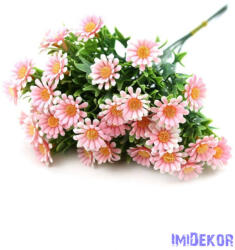  Műzöld százszorszép 6szál/köteg 25cm - Rózsaszín