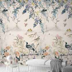  Japánkert madarakkal és virágokkal vinyl fotótapéta