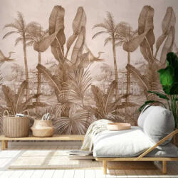  Bézs színű trópusi mintás vinyl fotótapéta