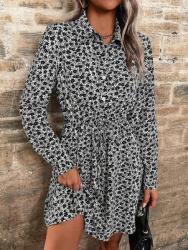 Shein Ruha virágmintás felsővel fehér-fekete 38