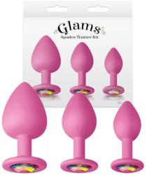  Комплект, анални разширители с кристали - Spades Trainer Kit Pink (NSTOYS0817)