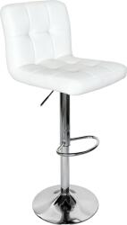 Mobikon Scaun bar piele ecologica alba crom Kandy 44x44x92-113 (0000410267)