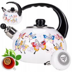 Kamille Vízforraló Hagyományos Zománcozott Gáz Indukciós Kamille pillangó 2, 5L Kamille (KM1035)
