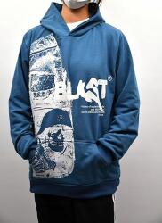  Y2K univerzális uniszex kapucnis pulóver könnyű kényelmes kék 3XL-es méret (B0CGPPJ1TC)