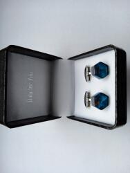 Exciting Ezüst klasszikus mandzsettagombok kék inghez (EXC93219650)