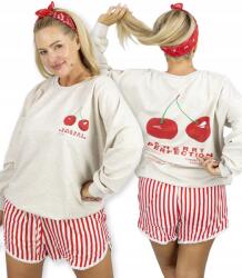 Agrafka Női oversized pulóver cseresznye mintával Cherry Perfection unisize (5902601710126)