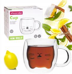 Kamille Üveg 250 ml Bögés Kitty Csésze Duplós Üveg Kamille Kamille (KM9017)