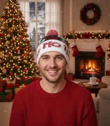 Agrafka Téli ünnepi sapka pomponnal tökéletes ajándék (5902601728565)