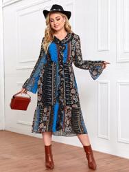 Shein Ruha casual virágmintás midi fodrokkal XL 42