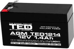 Ted electric Оловна батерия TED ELECTRIC, 12V / 1.4 Ah- 98/43, 5/53 mm AGM (TED-12V-1.4AH) - megamag