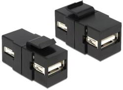 Delock - 86367 - Keystone module USB 2.0 A female > USB 2.0 A female black (86367)