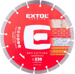 Extol vágókorong, vágótárcsa, Méter: 230mmx22, 2mm, szegmenses ipari gyémánt, tégla, cserép száraz vágásra (8803015)