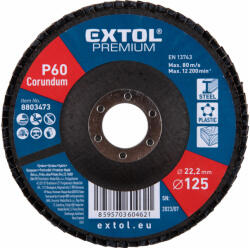 Extol lamellás csiszoló, Méret: 125×22mm; Szemcse: P60, kúpos, ALU, műanyag, fa munkadarabok csiszolására (8803473)