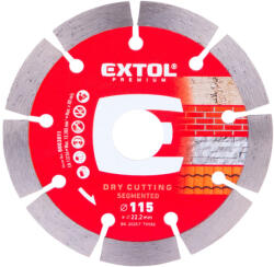 Extol vágókorong, vágótárcsa, Méter: 115mmx22, 2mm, szegmenses ipari gyémánt, tégla, cserép száraz vágásra (8803011)