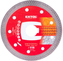 Extol vágókorong, vágótárcsa, Méret: 115mmx1, 2mmx22, 2mm, TURBO ipari gyémánt, beton, tégla, cserép, száraz, vizes vágásra (8803041)