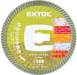 Extol vágókorong, vágótárcsa, Méret: 150mmx2, 4mmx22, 2mm, TURBO ipari gyémánt, beton, tégla, cserép, száraz vágásra (903053)