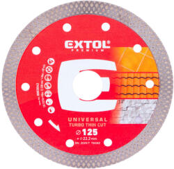 Extol vágókorong, vágótárcsa, Méret: 125mmx1, 4mmx22, 2mm, TURBO ipari gyémánt, beton, tégla, cserép, száraz, vizes vágásra (8803042)