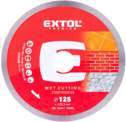 Extol vágókorong, vágótárcsa, Méret: 125mmx1, 1mmx22, 2mm, folyamatos ipari gyémánt, beton, tégla, vizes vágásra (8803022)