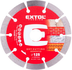 Extol vágókorong, vágótárcsa, Méter: 125mmx22, 2mm, szegmenses ipari gyémánt, tégla, cserép száraz vágásra (8803012)