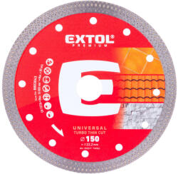Extol vágókorong, vágótárcsa, Méret: 150mmx1, 6mmx22, 2mm, TURBO ipari gyémánt, beton, tégla, cserép, száraz, vizes vágásra (8803043)