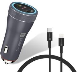 CONNECT IT Încărcător auto InCarz DUPLEX, 2x USB-C, 1x Lightning, ANTRACIT (CCC-5020-AN)