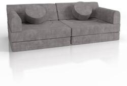Juskys Canapea modulară copii gri, spumă PU, husă lavabilă, 150x75x (302204)