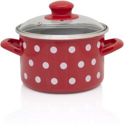 Metalac 1, 5 literes fazék üvegfedővel, Tufne zománcozott Metalac, 14 cm (368862)