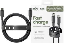 PanzerGlass Adatkábel empower by PanzerGlass, Racing, USB-C - USB-C, 240W, USB 2.0, 1, 2m, Space Black (EM64861)