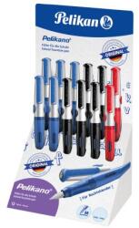 Pelikan toll, M hegy, ergonomikus markolat, jobbkezeseknek, 1 db nagy kék patron mellékelve, vegyes színben piros/fekete/kék, kijelző 12 db (606844)