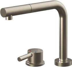 Artinox Circle W konyhai csaptelep, szálcsiszolt, ezüst, kihúzható fejjel, süllyeszthető test (SS02700)