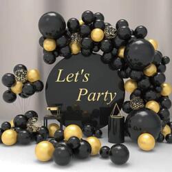 Cakesicq Felfújható arany- és fekete szalagfüzér 112 db - Cakesicq (ilcQQ.101)