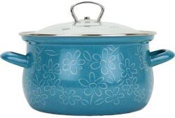 BELIS BELIS Enyvál smalted pot with FLOWER lid, 16 cm/2, 0 l - Belis (BL-51016-155DDF05)