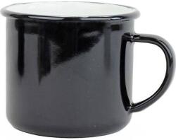 BELIS BELIS Szkálzott zománcos bögre 8 cm/0, 35l fekete/fehér - Belis (BL-11008-04500004)