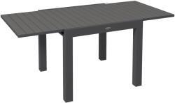 Outsunny Masă de Grădină Extensibilă pentru 4-6 Persoane cu Blat cu Șipci, din Aluminiu, 81/162x80x75 cm, Gri
