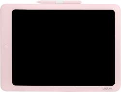 LogiLink LCD tabletă de scris pentru copii 14", capac ștergător, spate ștergător, roz