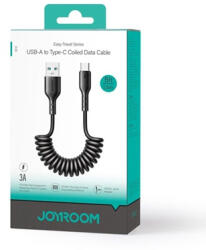 JOYROOM SA38-AC3 adatkábel, töltőkábel, fekete (USB-A to USB-C, 3A, 27W, 1.5m)