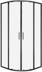 Kerra Solid RS 80 fekete íves duplaajtós zuhanykabin tálca nélkül (SOLID-RS-80-BL-SOLO) - homelux