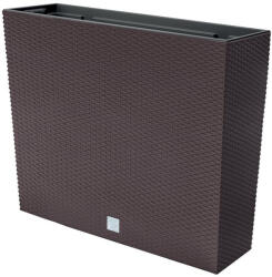 Prosperplast Rattan virágcserép, Prosperplast Rato Case, barna, 58 x 18 cm, magasság: 49, 8 cm, betéttel, 12 / 44 l, rattan hatású, négyzetes (TC255558)