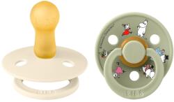 BIBS Suzete BIBS - Moomin, 2 buc, 0-6 luni, Ivory/Sage (11031101)